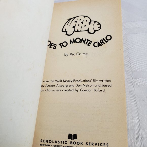 1977 HERBIE GOES TO MONTE CARLO WALT DISNEY PAPERBACK BOOK VINTAGE TK3938 RETRO - Picture 3 of 10